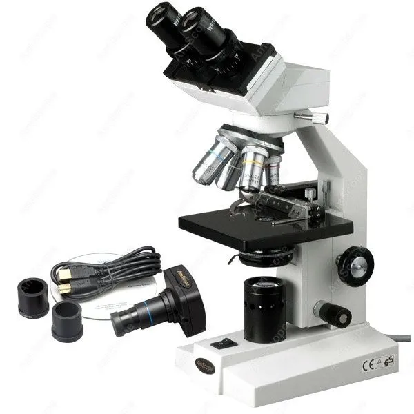 Бинокулярный микроскоп-AmScope 40X-1600X бинокулярный микроскоп + Цифровая USB камера ПК