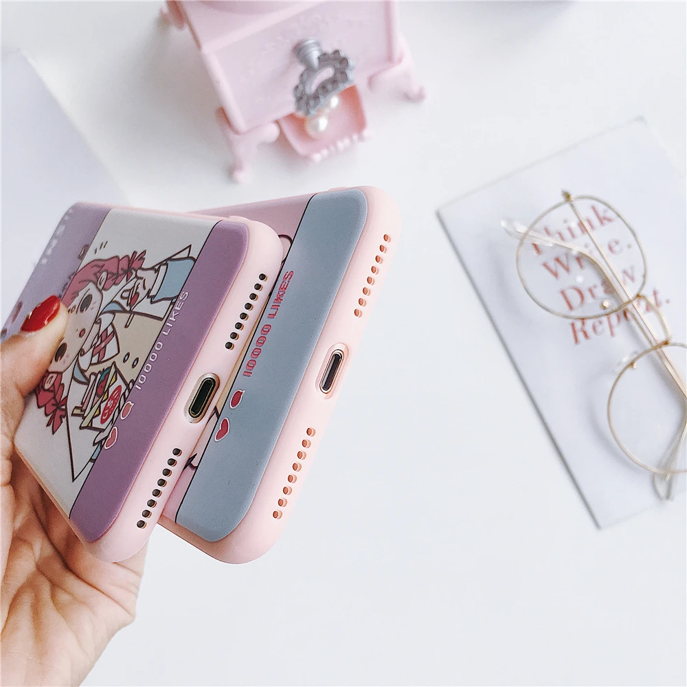WULAWUKU новые моды ins Sweet Candy girl силиконовый чехол для iphone X 8 плюс 7 6 6s сзади чехлы