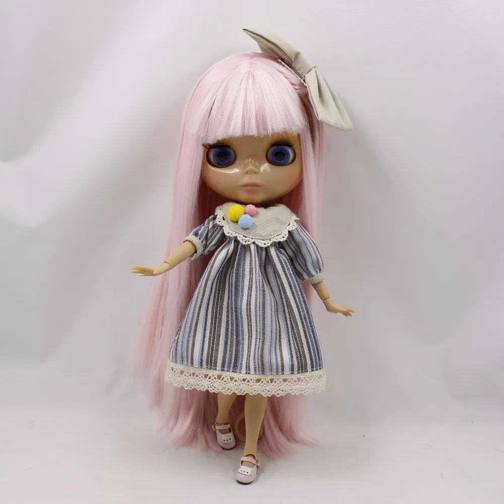 Blyth doll icy licca Полосатое Платье с принтом и бантом, кружевная 1/6 одежда