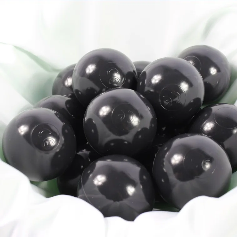 black 80pcs Серебряный, Золотой, экологичный, красочный мяч, мягкий, пластиковый, Океанский шар, забавный, детский, детский, для плавания, яма, игрушка, водный бассейн, океан, 60 мм - Цвет: black 80pcs