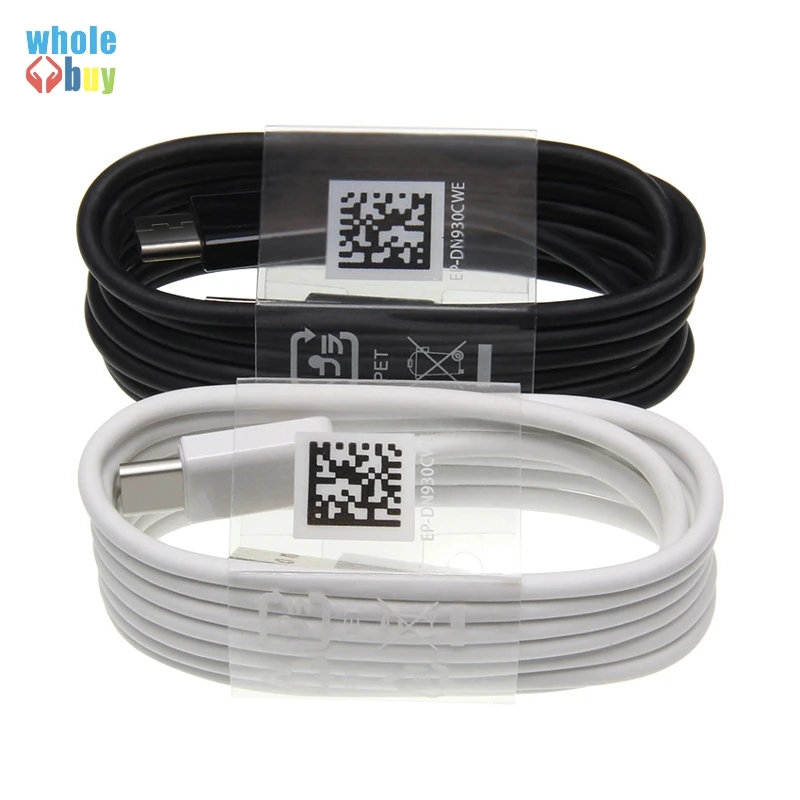Круглый кабель для передачи данных 50 шт./лот 1 2 м белый черный USB Type-C синхронизации