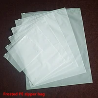 50pcs repeatable zipper frosted pe plastic garment packaging bags for underwear socks shirt hat
