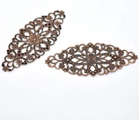 doreenbeads retail copper tone filigree flower wraps connectors 8x3 5cmsold per pack of 30
