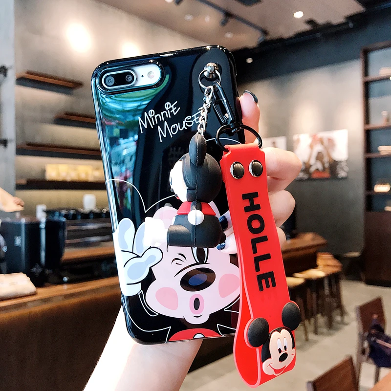 3 шт. чехол для iPhone 8 8 plus, мягкий чехол с милым Стич-пухом для iPhone 11 pro XS max XR 7 7plus 6S 6Sp чехол+ игрушка+ ремень