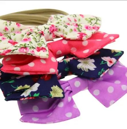 1 шт. нейлоновая повязка на голову с бантом и цветочным принтом | Детская одежда