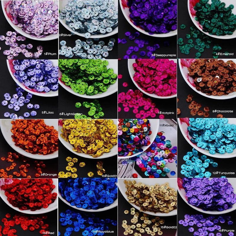 

2000pcs 6mm DIY Round Cup Curved Sequins Paillettes Loose AB Sequins Beads Craft Jewelry Finding Accessories
