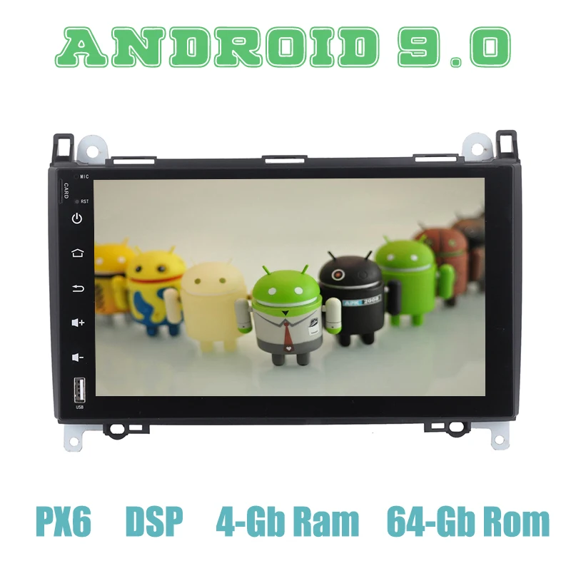 PX6 Android 9 0 Автомобильный gps радио мультимедиа для Benz A B Class W169 W245 Sprinter Viano Vito с wifi USB DSP