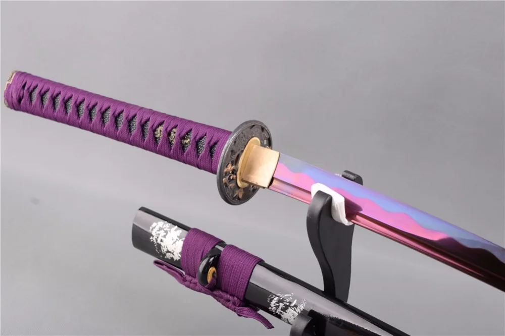 Марганцевые мечи Brandon фиолетовые японские Самурай катана марганцевая сталь