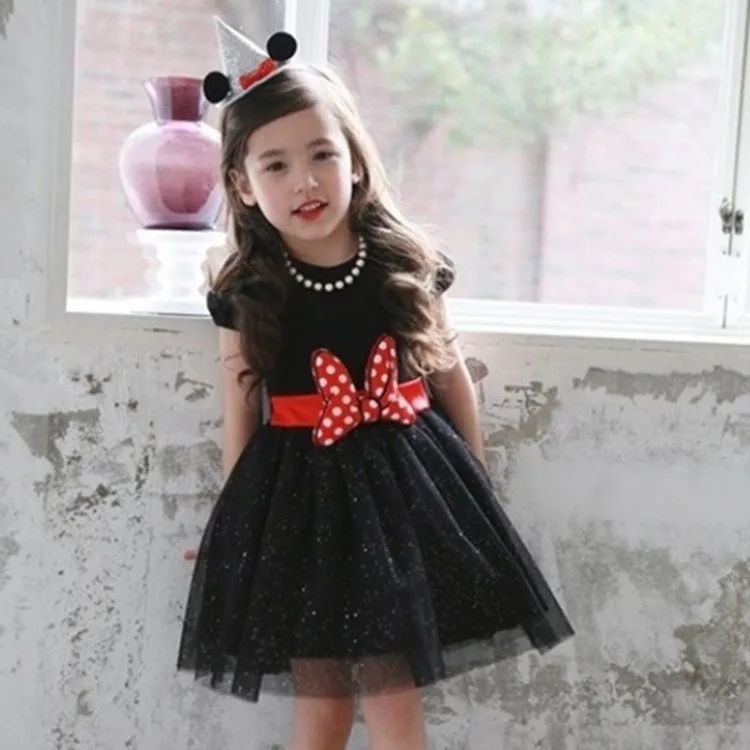 Модное платье для маленьких девочек с Минни Маус дня рождения одежда детской