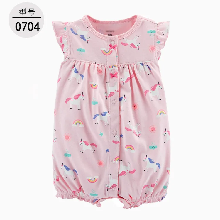 XINI MOMMY/Летний однобортный сдельник для ребенка, короткая Детская летняя одежда, детский костюм с круглым вырезом, модная одежда с цветочным рисунком, ALI76