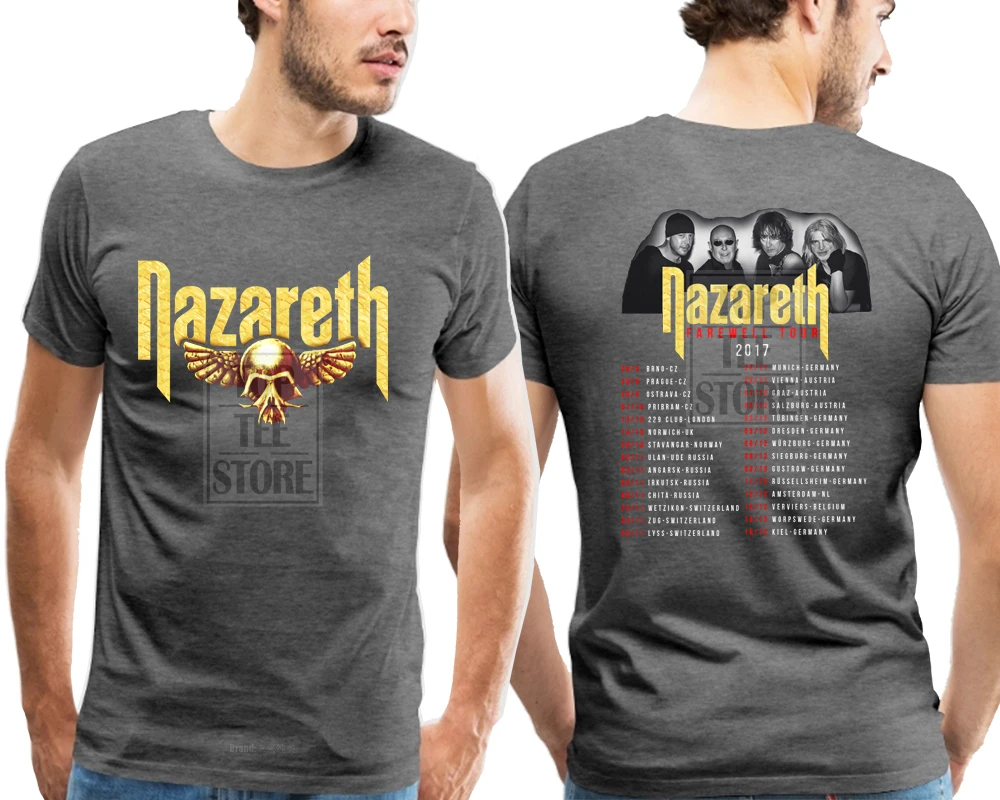 Charcoal Новинка Nazareth forewell Tour Футболка мужская Черная Размер S до 4Xl - Цвет: Charcoal