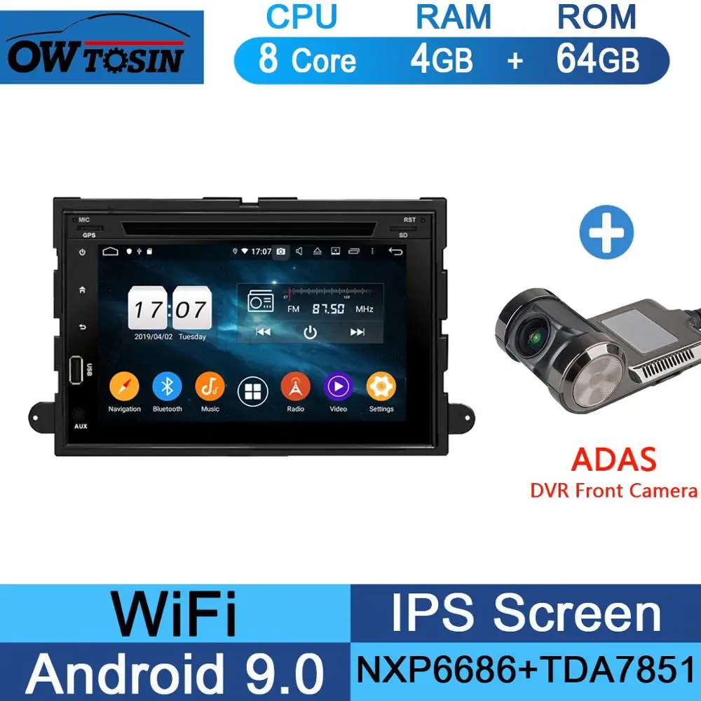 64G Adas Camera " ips 1024*600 8 ядерный 4G+ 64G Android 9,0 автомобильный dvd-плеер для Ford F150 Mustang Expedition Explorer Fusion 2006 2007-2009 радио - Цвет: 64G Adas Camera