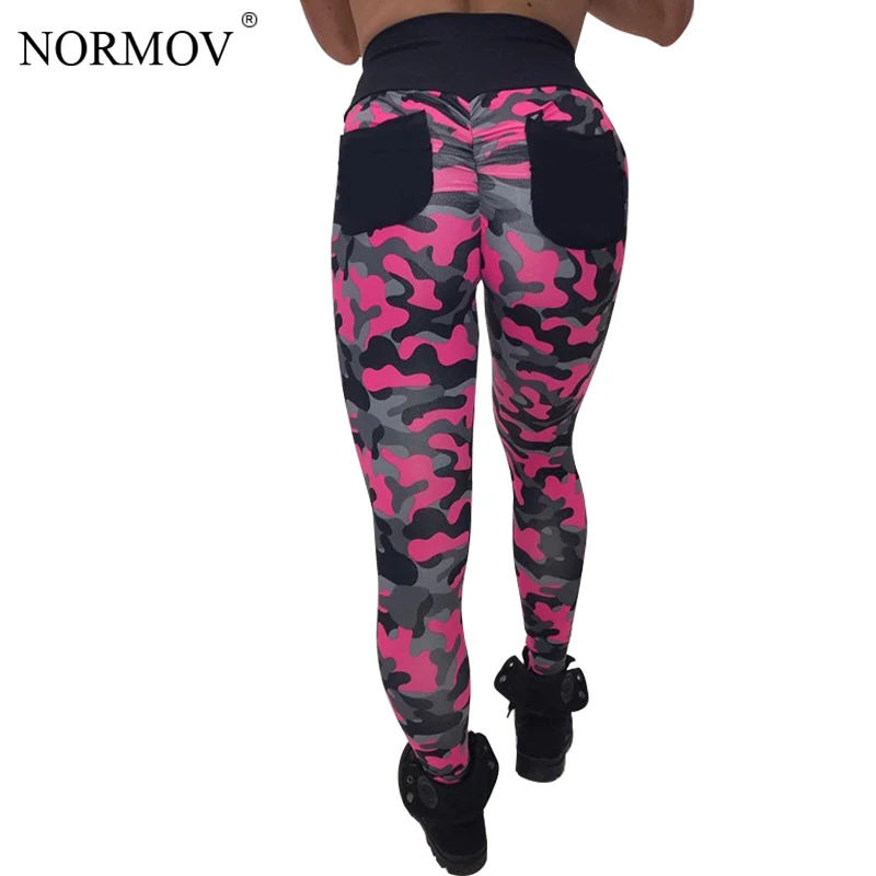 NORMOV Sexy High Waist Leggings Women Workout Camouflage Printed Leggins Female Fitness Clothing Push Up Pants Femme Gotico | Женская