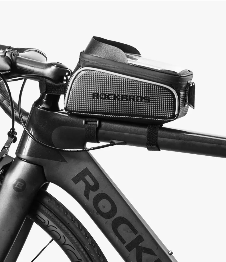 ROCKBROS Велоспортный Горный велосипед велосипедная Сумка " Водонепроницаемый Сенсорный экран верхней трубы рамы седло чехол-сумочка для телефона велосипедные аксессуары