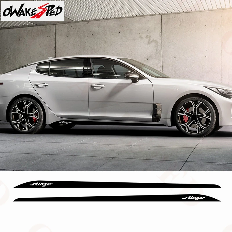 Спортивные полоски, наклейки на дверь автомобиля, боковую юбку для KIA Stinger GT GTS Racing Styling, автомобильные аксессуары для тела, водонепроницаемые виниловые наклейки