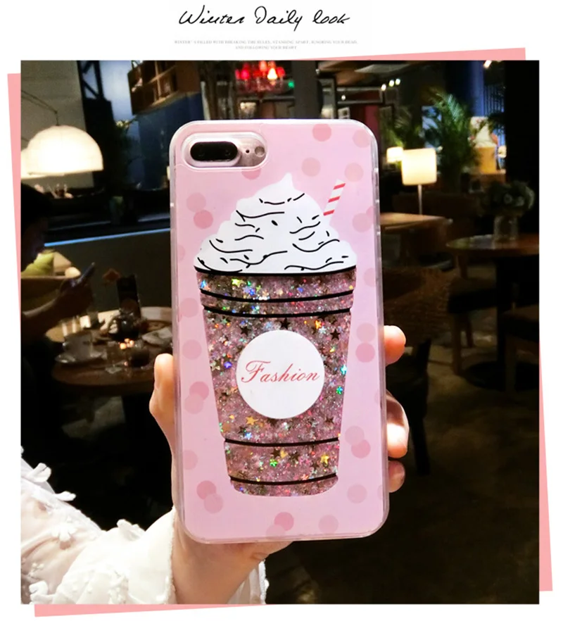 Роскошный силиконовый чехол с чашкой зыбучих песков для iPhone 6 s 6S 7 7S iPhone 8 Plus X 10 XR XS Max 6Plus 6splus 7Plus 8 Plus чехол для сотового телефона