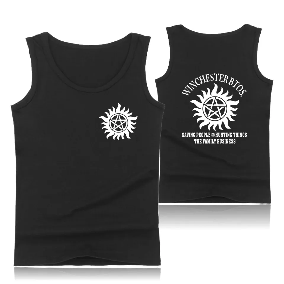 

Supernatural Winchester Bros mens tank tops shirt men summer gym vest cotton bodybuilding tank top men singlet fitness clothing