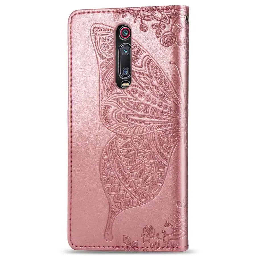 Для Redmi Note 7 K20 Pro Блестящий 3D тисненый узор с бабочками из искусственной кожи чехол-бумажник для Redmi 7 6 6A 6 Pro Чехол-книжка