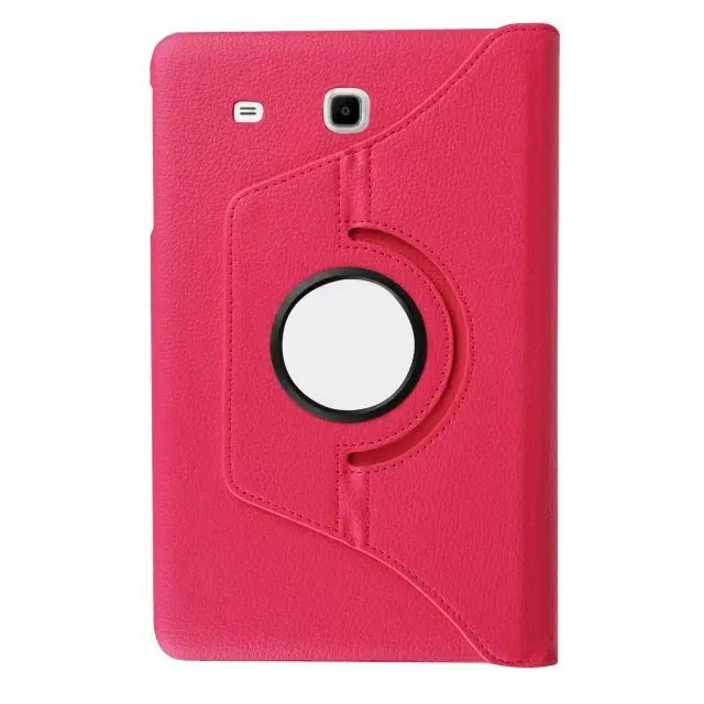 Rose red Для Galaxy Tab E SM-T560 SM-T561 360 Вращающийся Кожаный чехол-подставка чехол для планшета для samsung Galaxy Tab E 9,6 T560 T561 - Цвет: Rose red