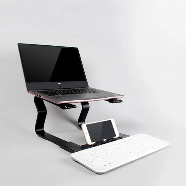 Черный Многофункциональная охлаждающая подставка для ноутбука Macbook, увеличивающая высоту, вертикальный держатель для ноутбука 17 дюймов, держатель для ноутбука, планшета, телефона - Цвет: Черный