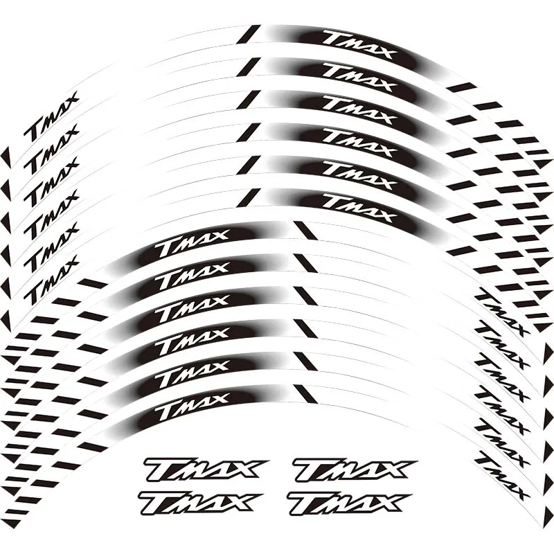 white Подходит для YAMAHA TMAX TMAX500 TMAX530 500 530 15 ''12 X Bordo Spesso Esterno Rim sticker Banda Wheel sticker s - Цвет: white