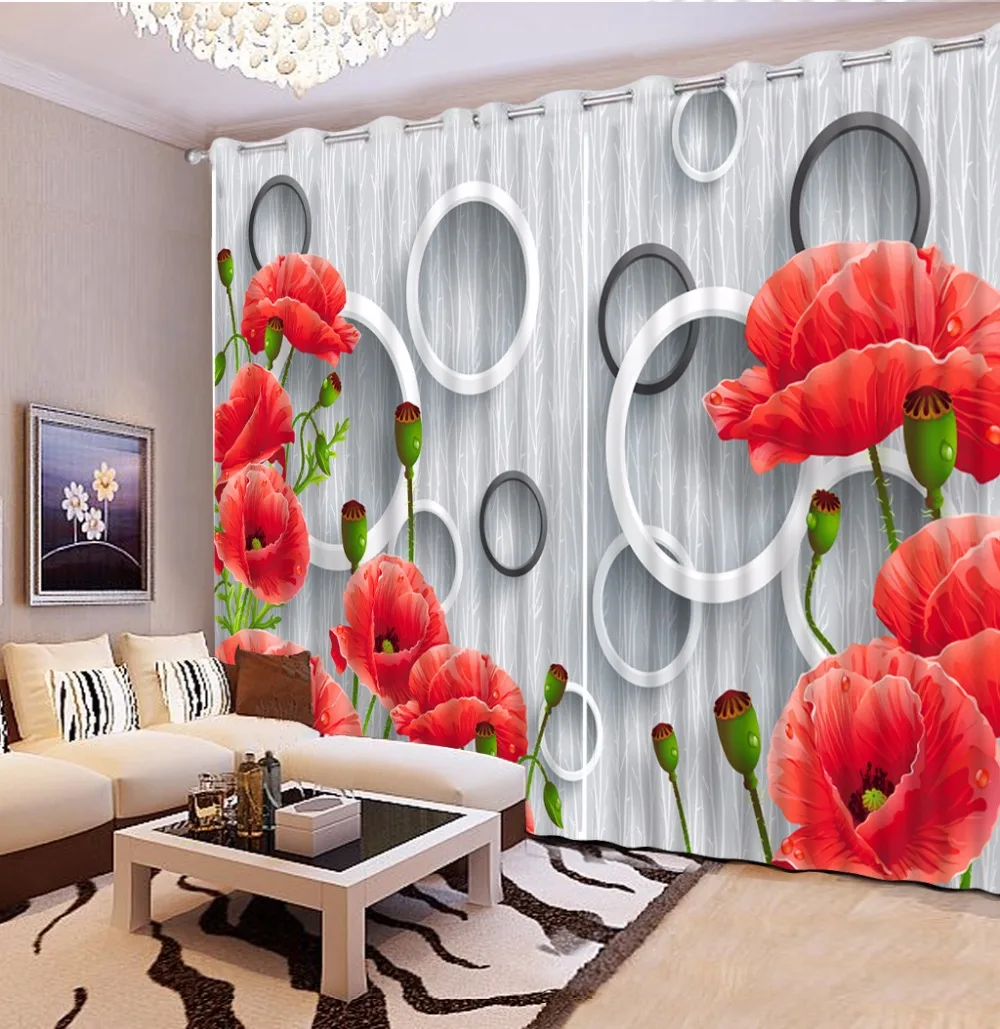 

customize 3d stereoscopic luxury curtains for living room Box flowers curtains for bedroom blackout curtains