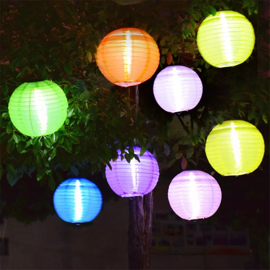 

Thrisdar 5PCS Dia25CM Lantern Solar Hanging Light Outdoor Landscape Wedding Party Lantern Ball Light Pathway Holiday Light