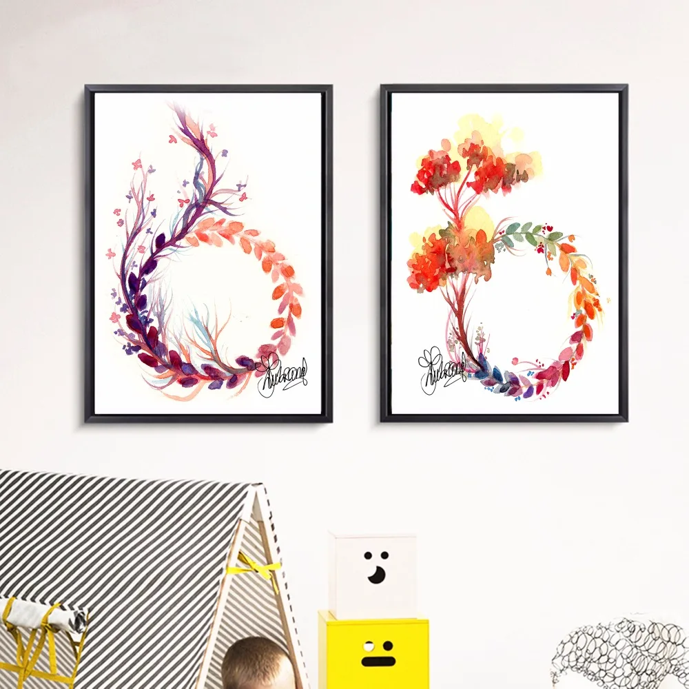 

Dreamy Trees and Floral Canvas Art Print Painting Poster Wall Pictures For Living Room Decor Home Decorative No Frame
