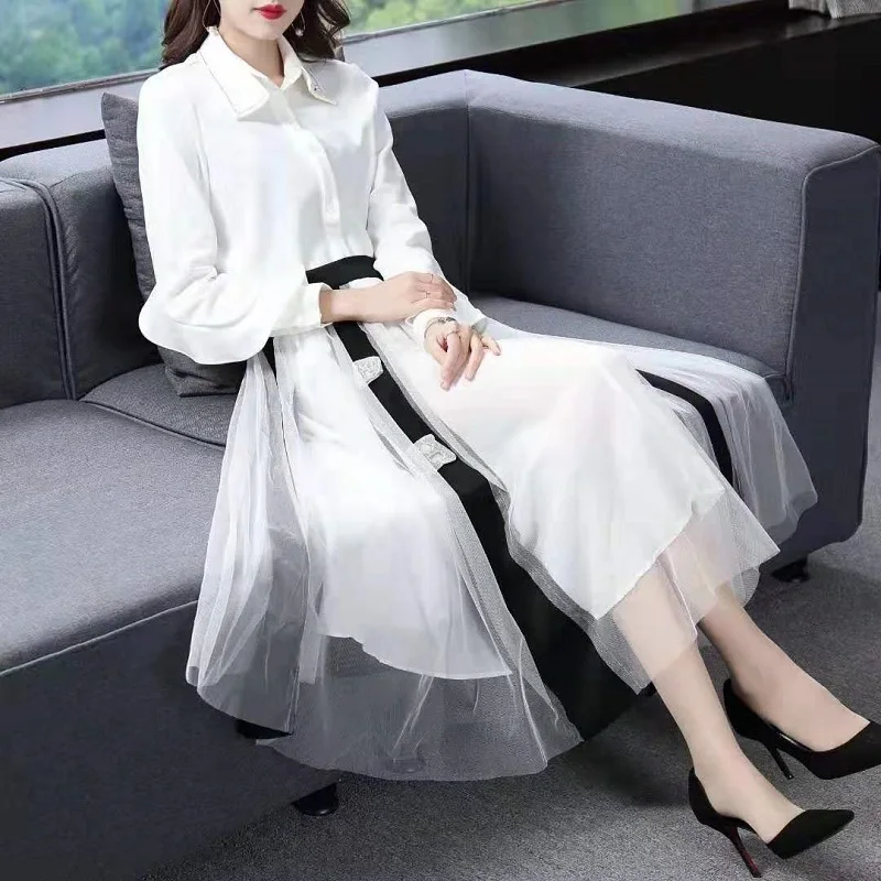 Женский костюм с юбкой в горошек Дизайнерский Костюм высшего класса из блузки