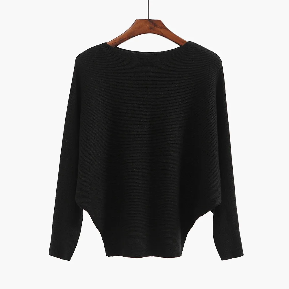 Весенний свитер с рукавами летучая мышь женские свободные пуловеры Осенние Топы