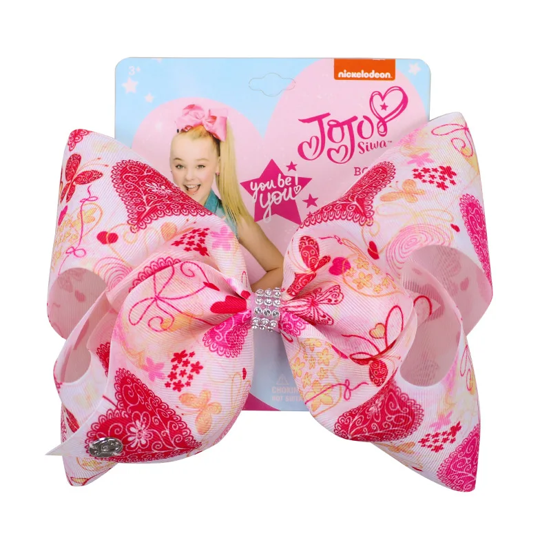 Jojo Siwa Grosgrain ленты большой 8 дюймов банты для волос ручной работы с крокодиловым