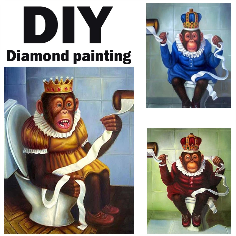 Фото на заказ! 5D DIY алмазная живопись! Обезьяна картина Алмазная мозаика камни в