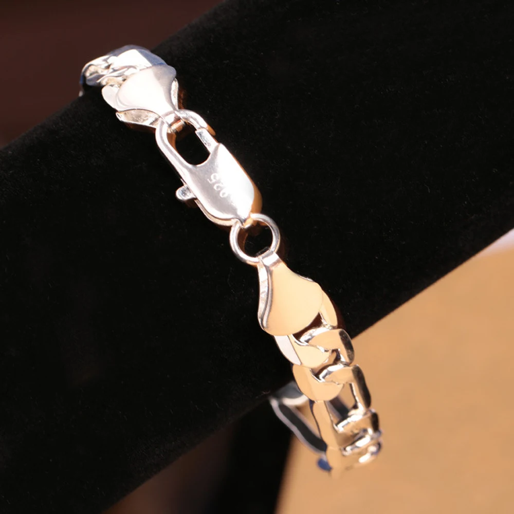 Мужской серебряный браслет 10 шт. 6/8/10/12 мм|men bracelet silver|bracelet silverfashion men |
