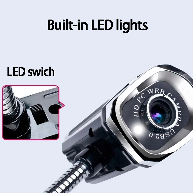 Новый Настольный USB HD Веб камеры веб Камера встроенный ночь светодиодные