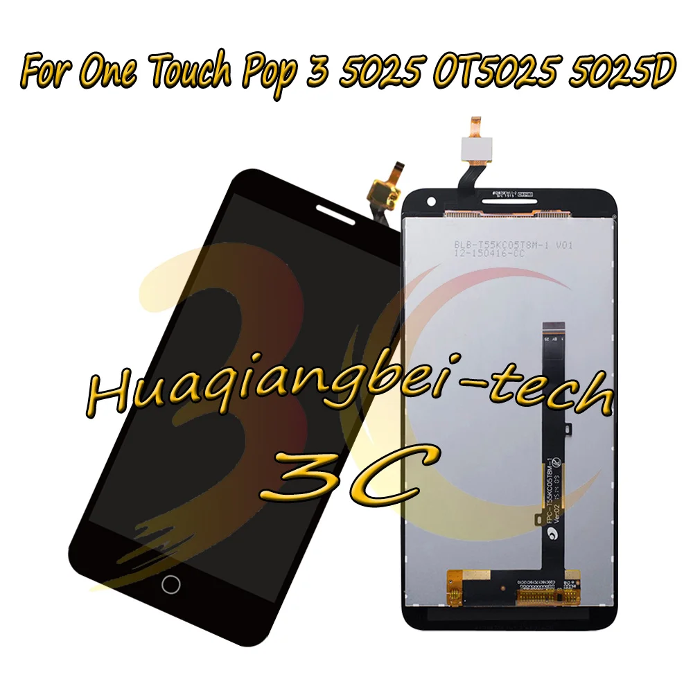 5 ''Новый черный для Alcatel One Touch Pop 3 5025 OT5025 5025D Полный ЖК дисплей + сенсорный экран