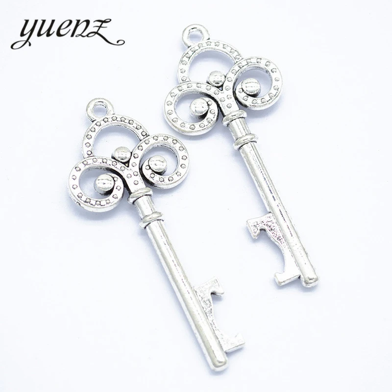 YuenZ 2pcs Vintage Charms Keys Pendant Key Fit Necklace DIY Metal Jewelry Making 66*28mm O266 | Украшения и аксессуары