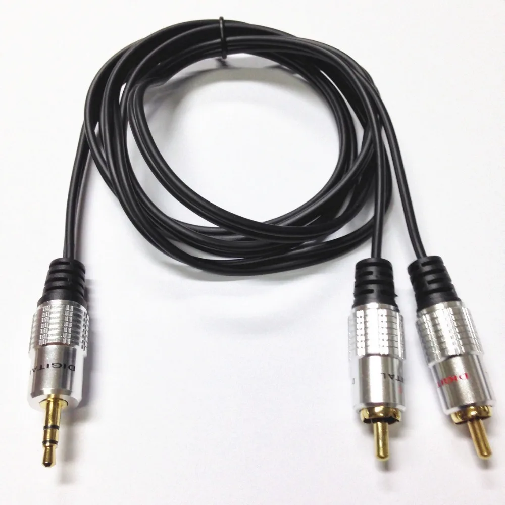 Аудио кабель с алюминиевой головкой 3 5 мм 1in 2 RCA аудио линия для компьютера
