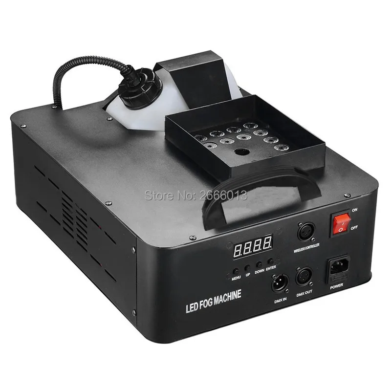 Беспроводной пульт дистанционного управления+ DMX512 управление 1500 Вт светодиодный противотуманный аппарат с 24X9 Вт RGB 3в1 светодиодный фонарь, DJ Бар 1500 Вт вертикальный Fogger дымовая машина