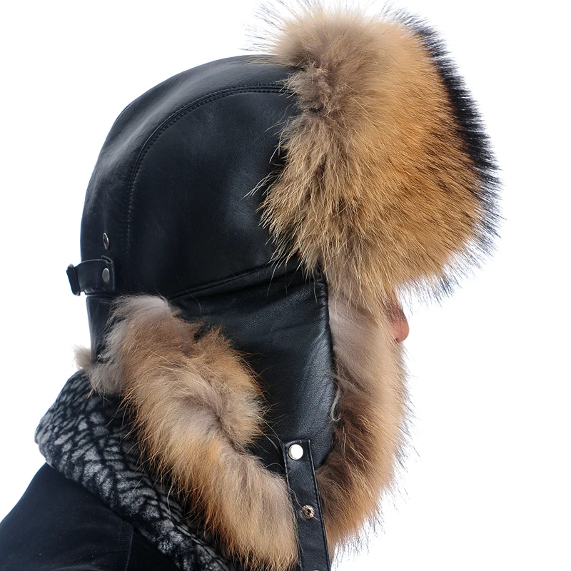 real silver fox fur hat fur hat sheepskin lei feng cap fur hat good quality genuine fur