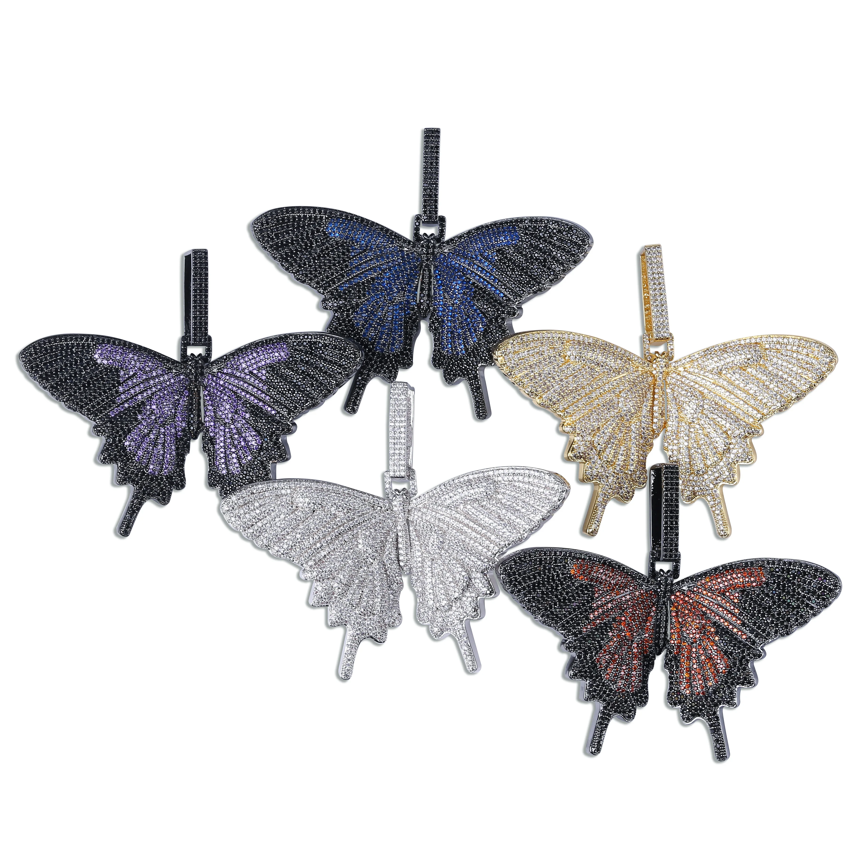 Новинка ожерелье с подвеской в виде крыльев бабочки 12 мм кубинская цепочка