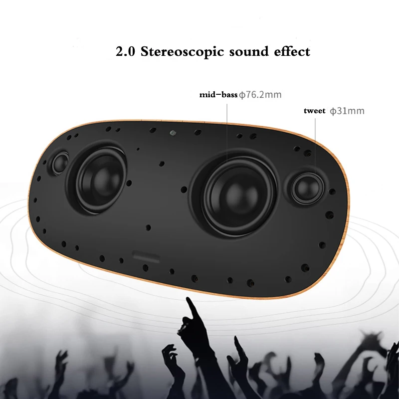 Классический ретро Bluetooth Динамик Дерево 30 Вт громкий Supprot карты памяти AUX FM радио