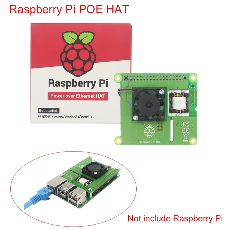 Raspberry Pi POE HAT мощность над Ethernet плата расширения с охлаждающим вентилятором для Raspberry Pi 3 Model B