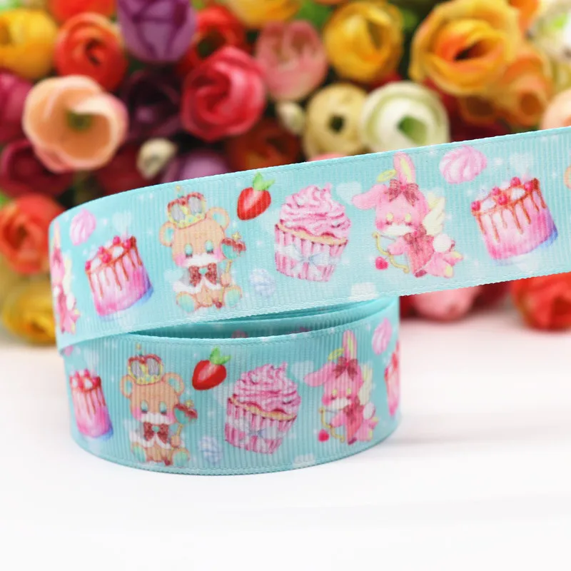 5 ярдов Grosgrain лента клубника торт печатная лента " 25 мм пробки для бутылок DIY ремесла аксессуары ручной работы M19062601