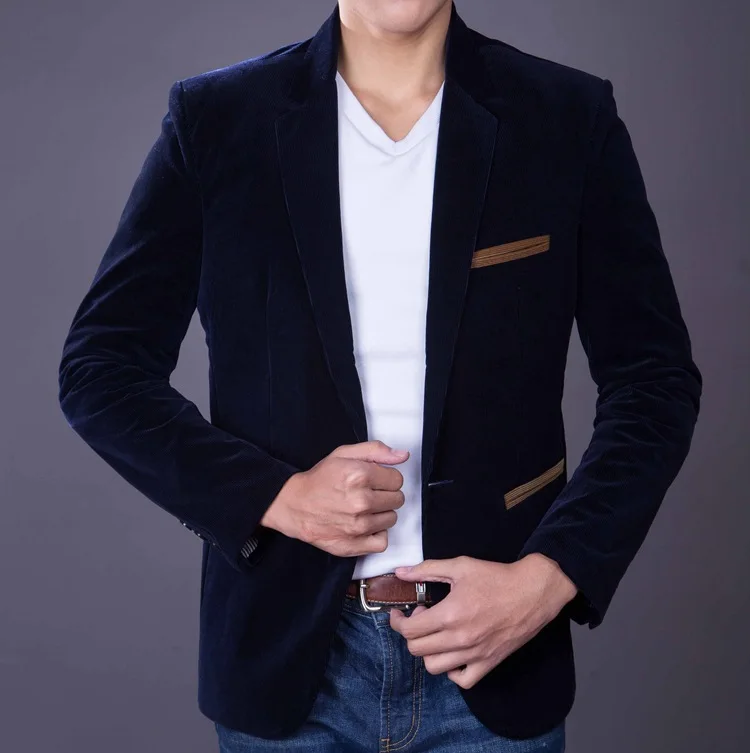 Мужской облегающий бархатный костюм смокинг куртка для мужчин весна осень