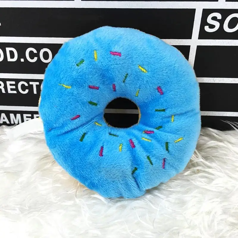 Забавный питомец, жевательный бросок, игрушка Huisdier Producten Leuke Donuts Puppy Kat Piepend Piepende Pluche Geluid Speelgoed Hond Levert