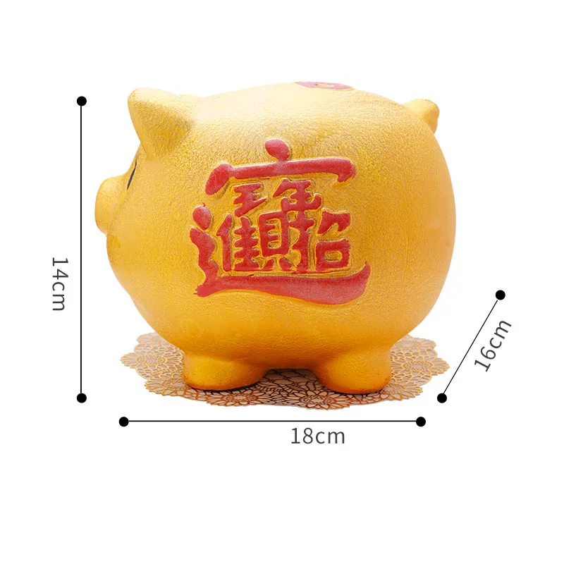 Креативный подарок Lucky Feng Shui мультяшная золотая свинья-копилка керамическая копилка детская наличные копилка для монет коробка депозит коробка для домашнего декора - Цвет: C