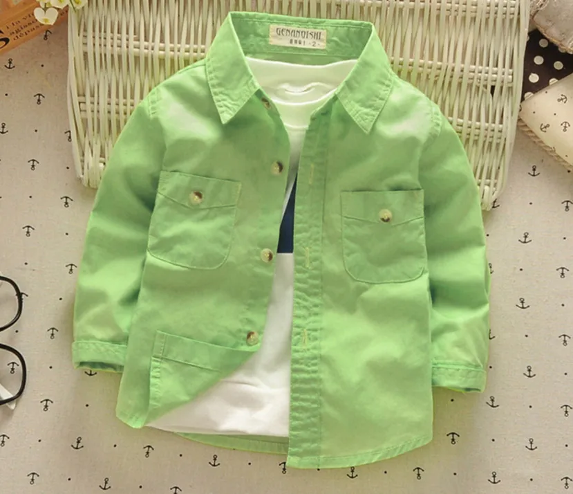 Новая рубашка для мальчиков детская модная одежда белые рубашки с длинными