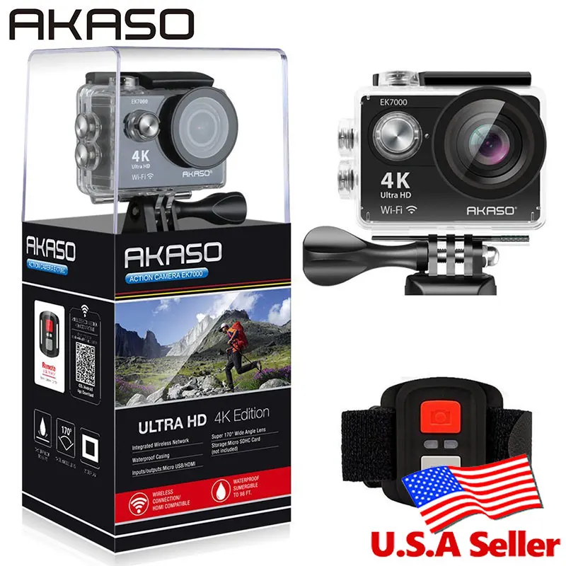 AKASO EK7000 4 к наружная камера WIFI Ultra HD Go водостойкие мини Cam Pro велосипед видео