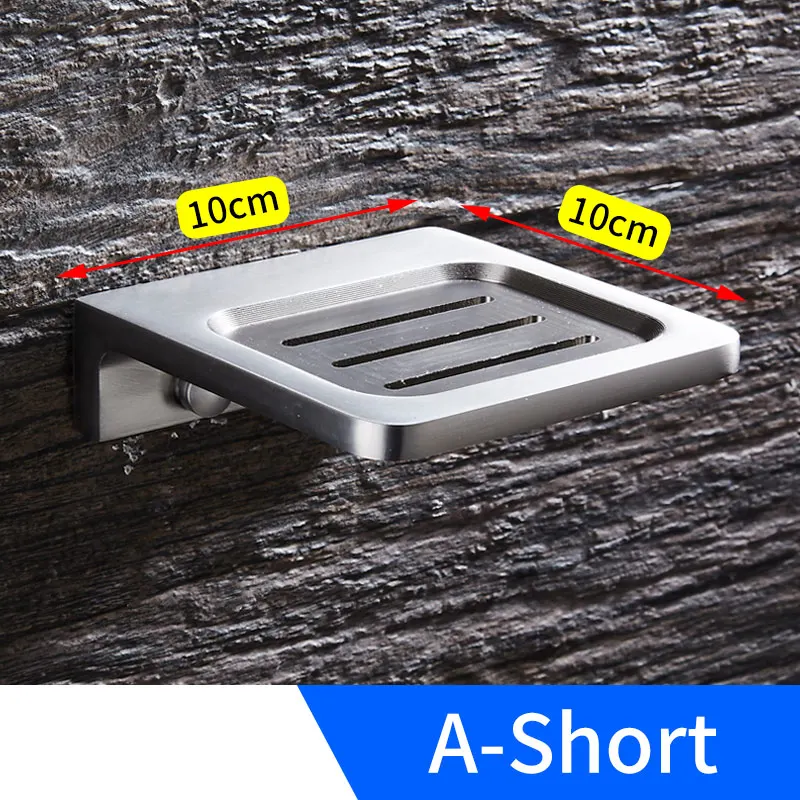 A-Short Держатель для мыла, для душа, алюминиевая удлиненная мыльница, слив для ванной комнаты, мыло, сушилка для посуды, корзина, настенная Косметическая полка для шампуня - Цвет: A-Short
