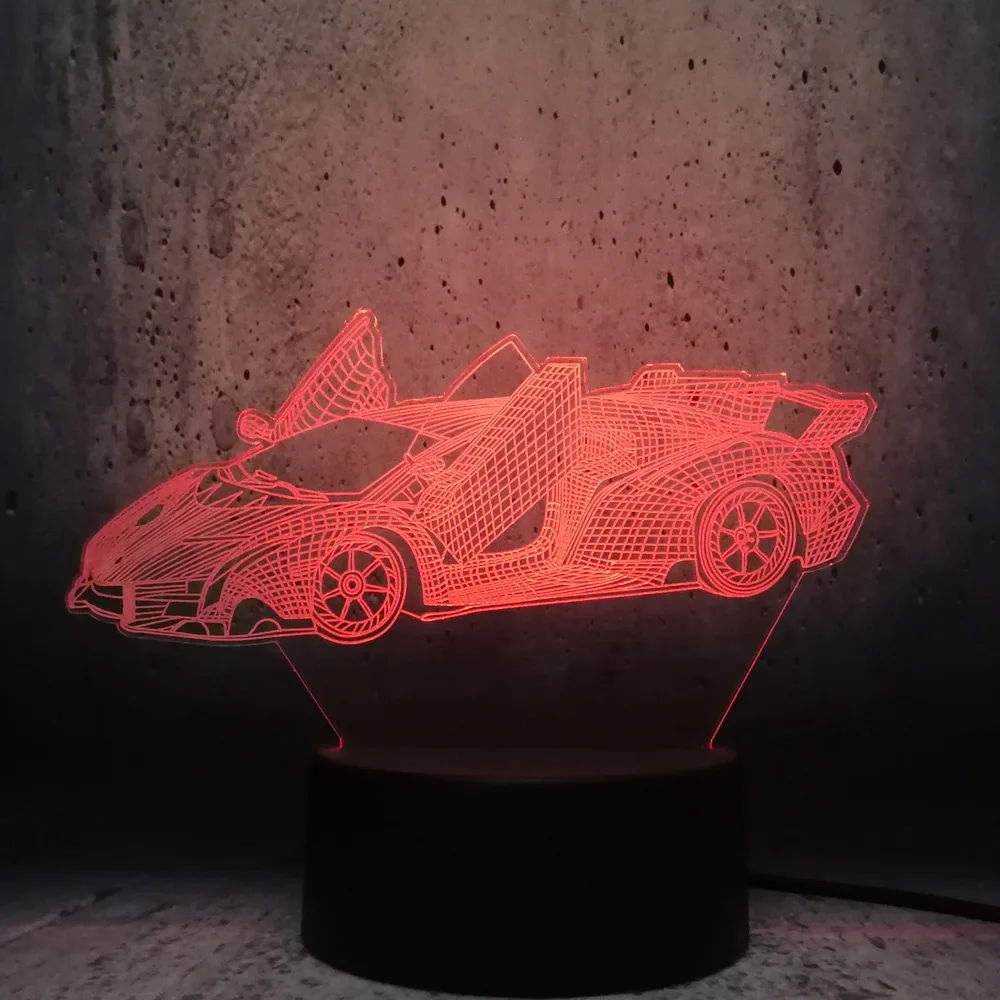 Lamborghini Veneno Модель гоночного автомобиля 3D светодиодный светильник ночник крутая